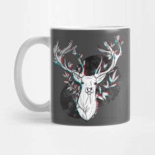 Fading Away - Glitching Abstract Deer Illustration in Black and White Mug